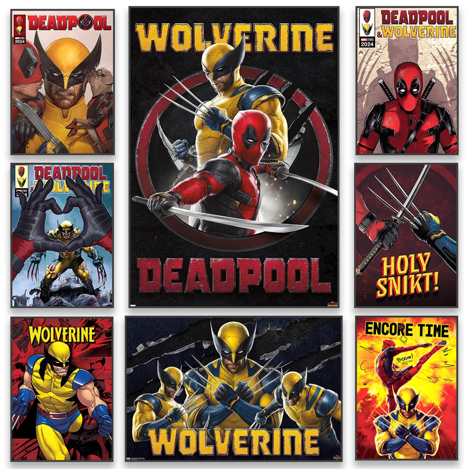 Deadpool a Wolverine Plagát Disney Deadpool superhrdina vtipné retro tlač motivačné plátno maľba domáca hra