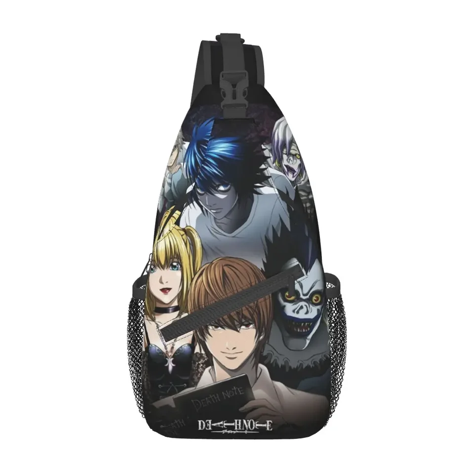 Death Note Anime Crossbody Sling Bag Cool hrudník vrecko shinigami japonský anime rameno batoh batohový batoh na turistiku vonkajšie cyklistiky