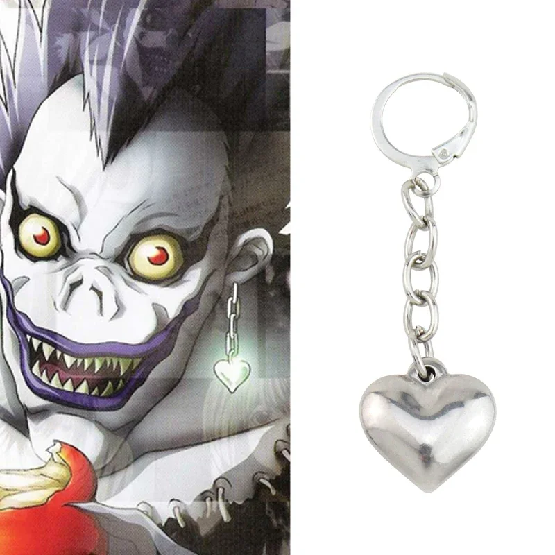 Death poznámka viská náušnice Ženy Ryuk náušnice Žena Kreatívne anime srdce prívesok unisex módne šperky strieborná farba oorbellen