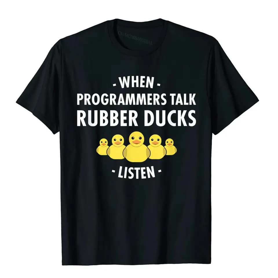 Debugging gumovej kačice, keď programátori hovoria vtipné tričko Roztomilé muži Top Tričko bavlnené topy a odpaliská Camisas hombre