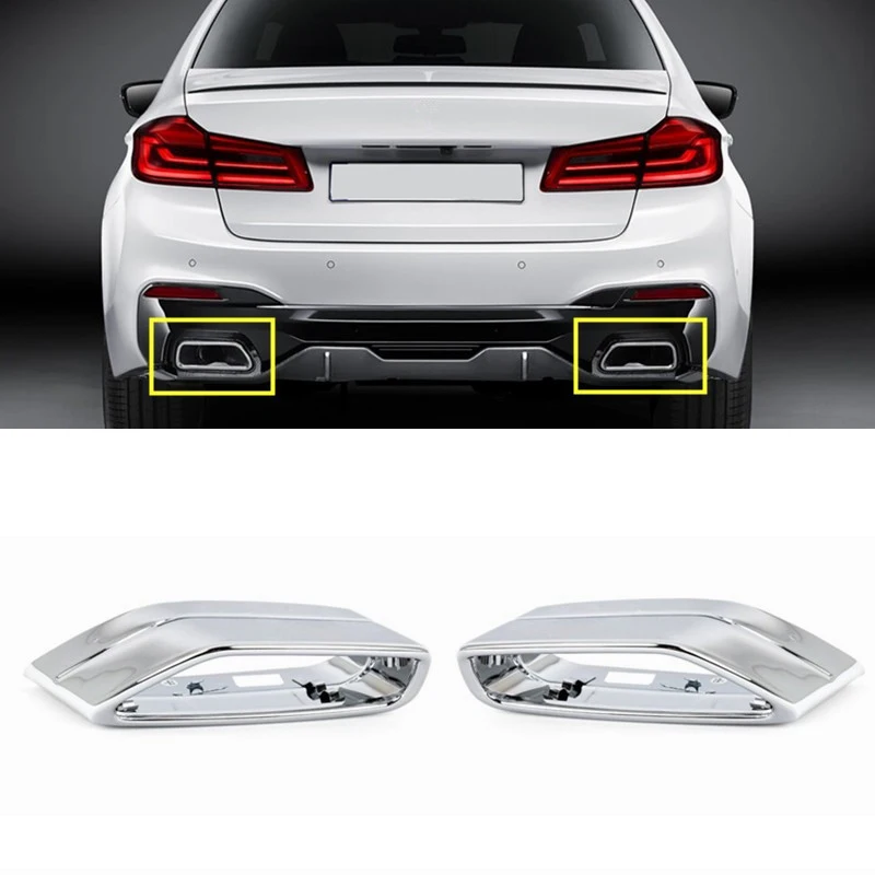 Decanratívny obal na zadné nárazník automobilu Výfukový potrubie Tail Tomflter Rám pre BMW 5 G30 G38 2018 2019 2020 2021 2022 2023