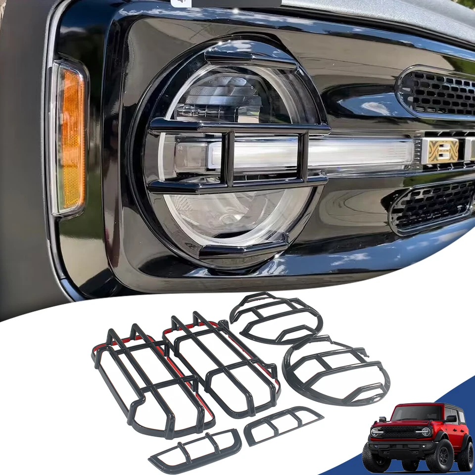 Decorácia predného svetlometového kolesa predné svetlometové obočie LED LED LED ochrancom krytu pre Ford Bronco 2021-2024 Príslušenstvo