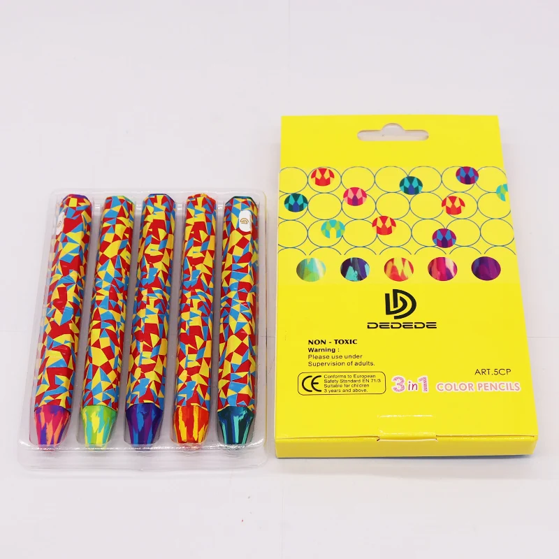 Dedede Wax Crayon Candy Color Crayons 5ks Creative Graffiti Kawaii 3 v 1 farebné ceruzky pre deti bez toho, aby sa