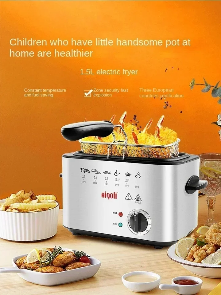 Deep Fryer Family Double Cylinder Control Ovládanie hlbokého fritézy Malé hlboké hrniec komerčný multifunkčný elektrický fritéza