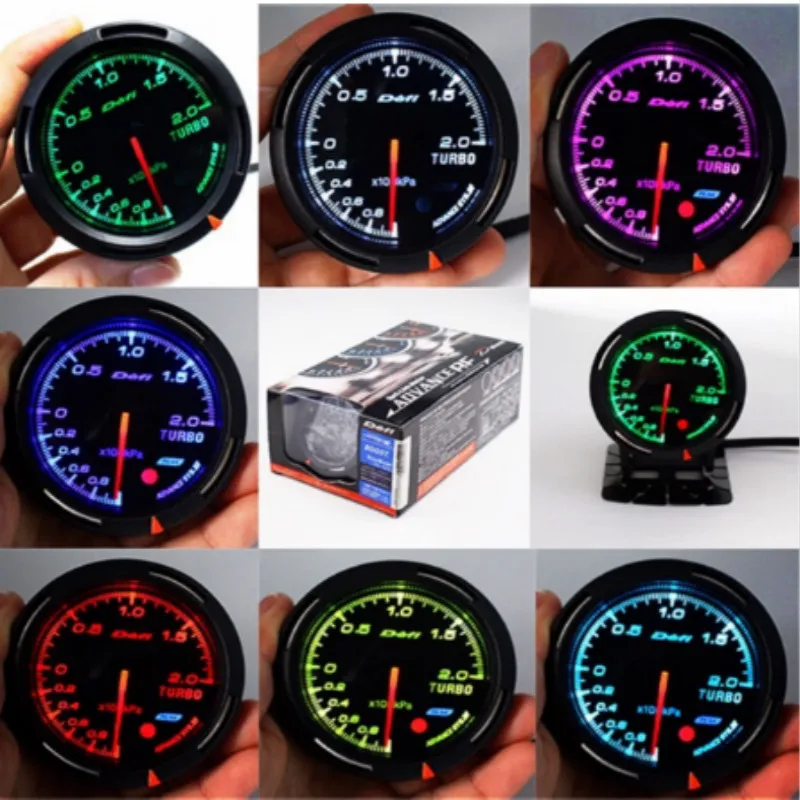 Def* meter 2,5inch 7 farieb Univerzálne inteligentné digitálne turbo posilňové teploty vody