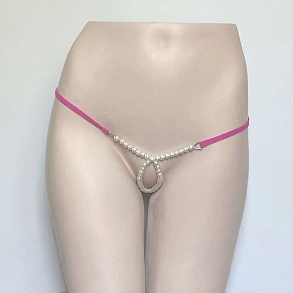 Deka Elastic Crotchless Novriepky pre ženy sexy pearl g-string tangá spodná prádlo nočné oblečenie erotické nohavičky