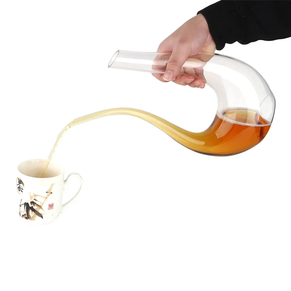 Dekanter fľaše na víno, 100% olovo bez olovo Krištáľovo sklo Červené víno fľaša 1500 ml fľaše v tvare U Dekanterov fľaše U