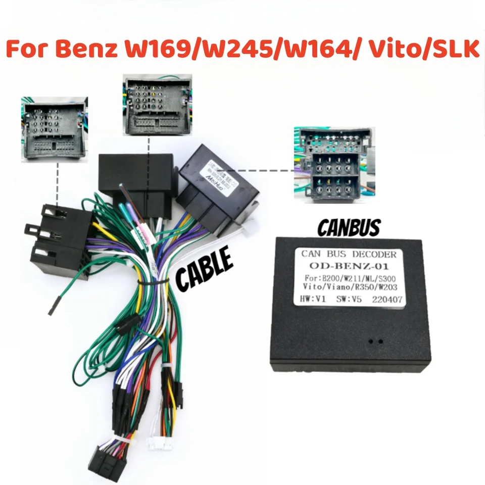 Dekodér adaptéra Canbus Box pre Benz B200 W169 W245 W164 R-trieda W220 W203 C209 VITO SLK so 16pinový