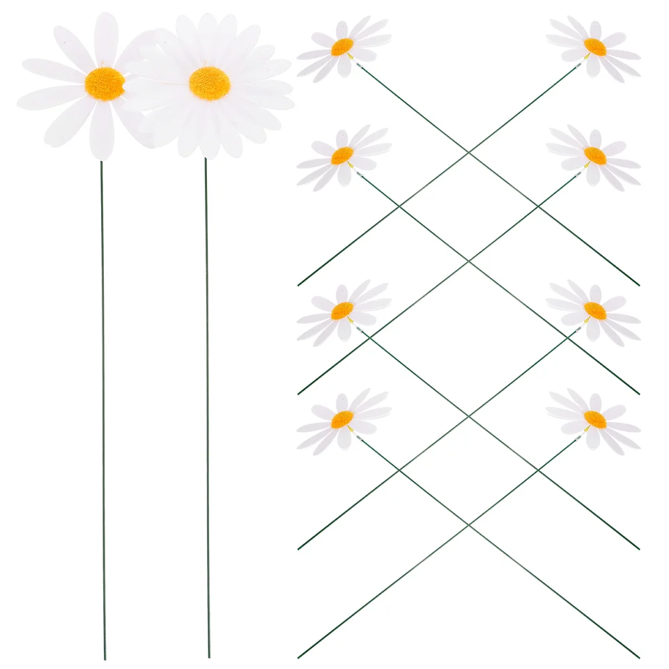 Dekorácie záhradného nádvoria PVC simulované Daisy kvetinové stonky 10ks 3D kvetináč vklad do vonkajších dekoratívnych podielov