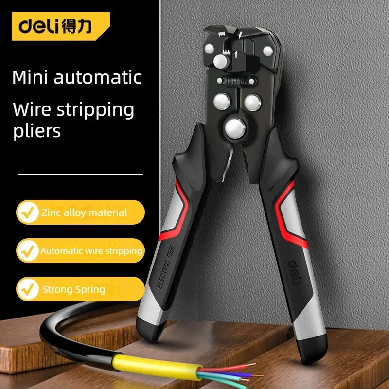 Deli Automatický drôtový striptér Multifunkčný kábel Cutters Elektrometra špeciálne riadky Crimping Wire Crimper ručný náradie