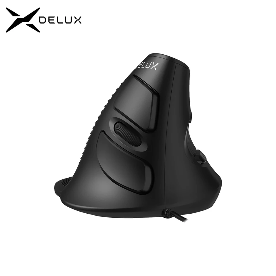 Delux M618BU ergonomická kancelária Vertikálna myš 6 tlačidlá 600/1000/1600 DPI Pravá ruka Myši s podložkou na zápästie pre počítačový počítač PC pre prenosný počítač PC