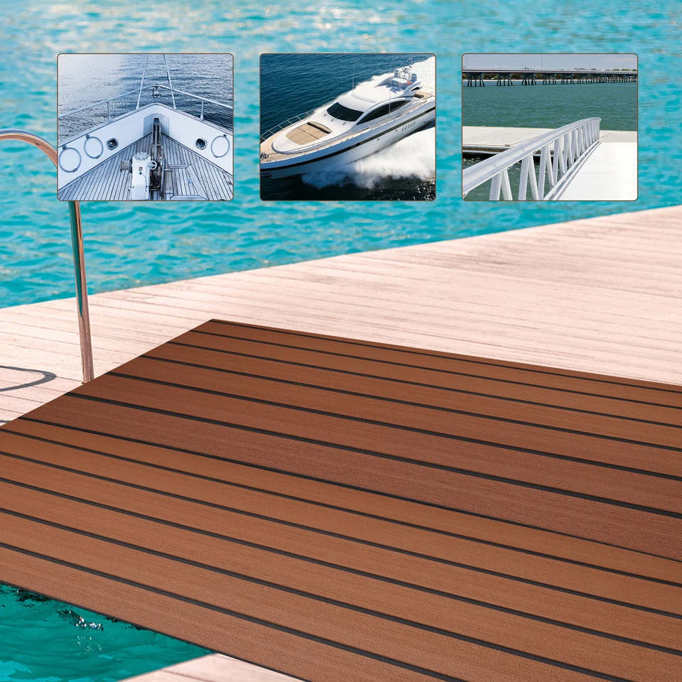 Deluxe Marine Yacht Flooring Faux Teak Eva Foam Danking Sheet Rat 106''X35 