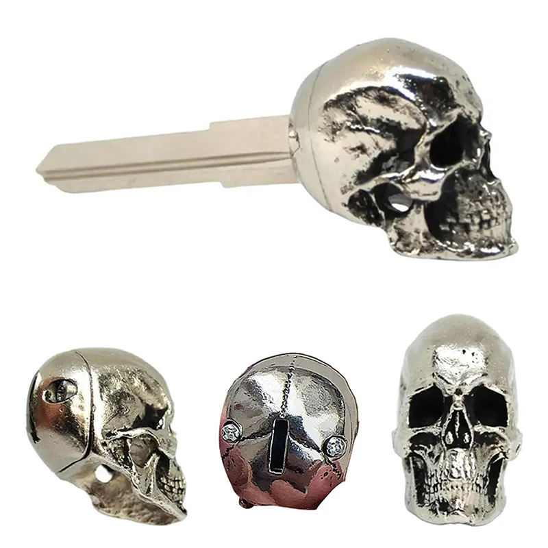 Demon Skull kľúč prívesok kovová lebka Key Key Cover Universal upravená kľúčová dekorácia, doplnky čarodejníckeho automobilu, kľúčové krytie pre motocykle