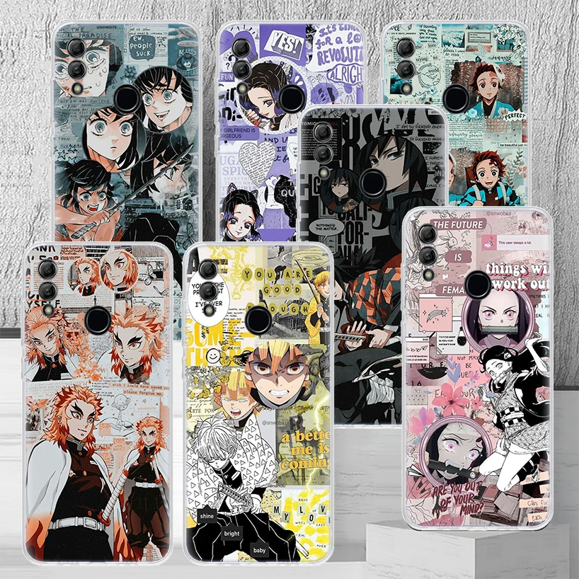 Demon Slayer Anime Kimetsu no yaiba telefónny puzdro Capa pre Huawei Honor 9 10 Lite 9x 8x 8a 8s y5 y6 y7 y9 p smart Z 2019 1020i Patt