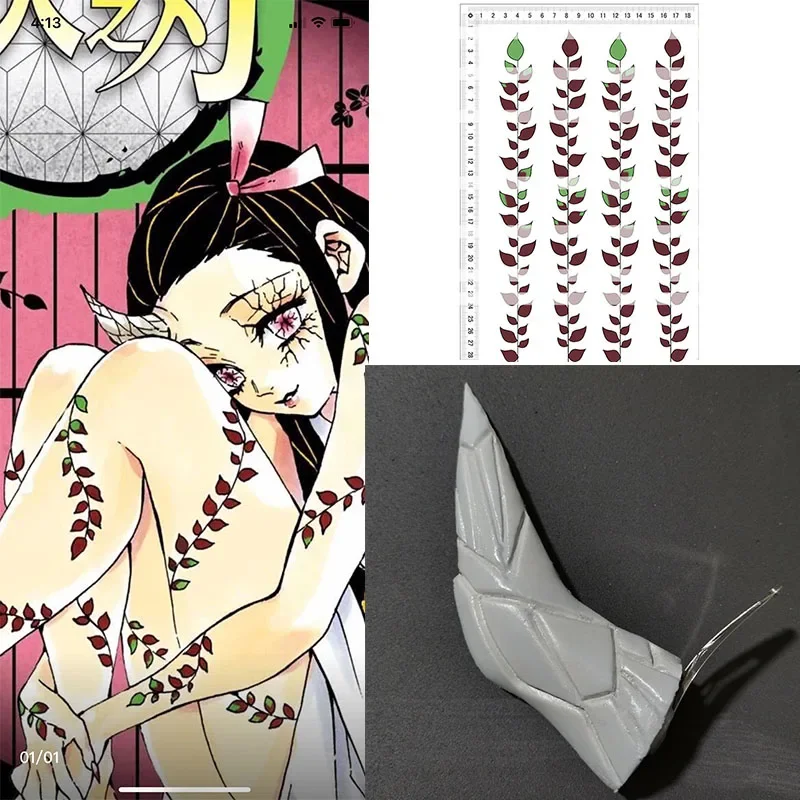 Demon Slayer Kimetsu no Yaiba Nezuko Kamado Cosplay Demon Horns Horns Haelclip Headar Cosplay rekvity doplnky Halloween XR3686