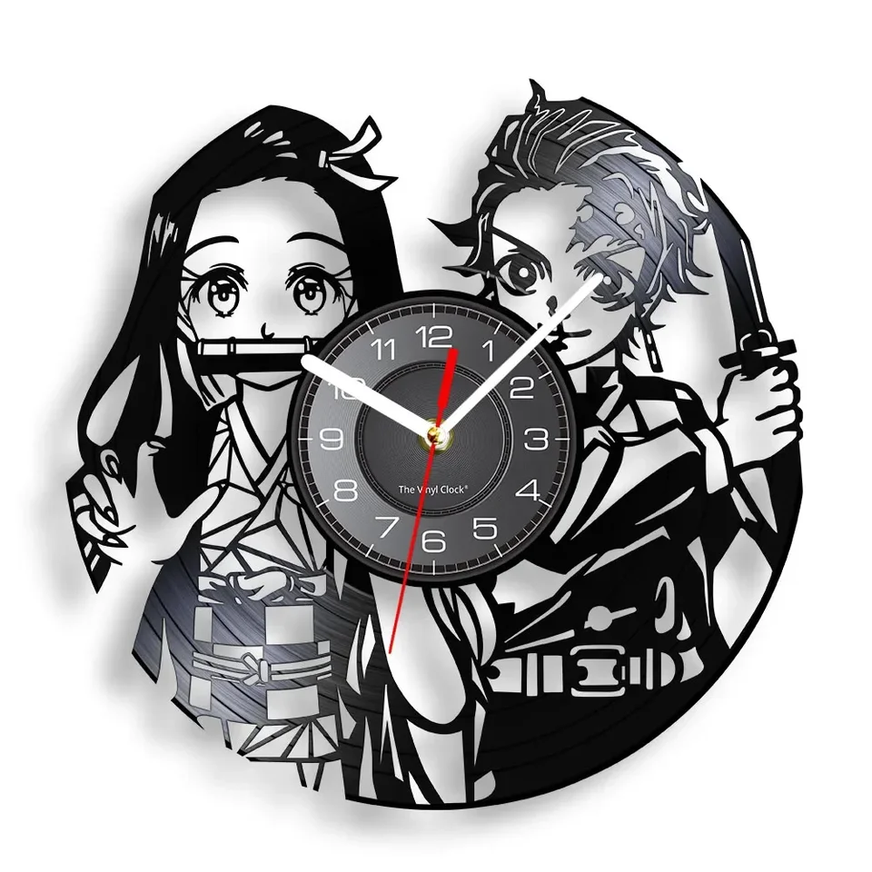 Demon Slayer Kimetsu no Yaiba Vinyl Record Wall Hodiny pre spál