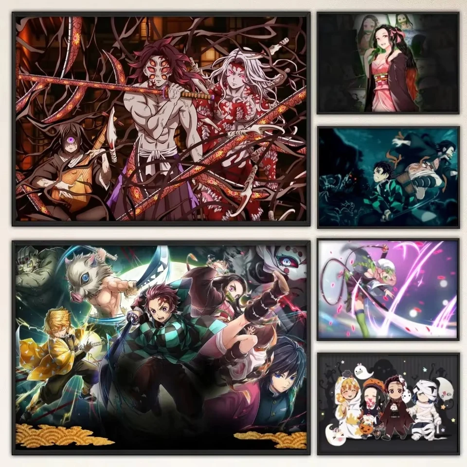 Demon Slayer Tanjirou plagát výtlačky plagátu nástenná maľba spálňa obývacia izba nástenná barová reštaurácia