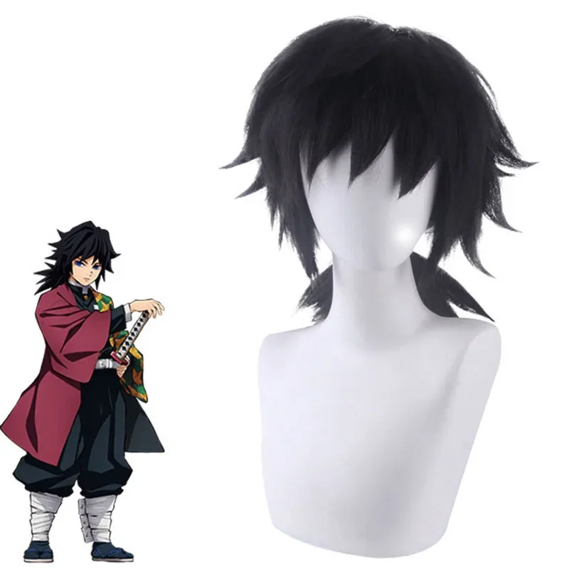 Demon Slayer Tomioka Giyuu Kamado Nezuko Pruiken Kimetsu no Yaiba Cosplay Pruiken Gouden Kort Haar Kochou Shinobu