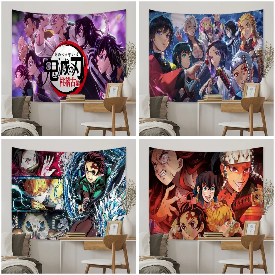 Demon Slayer visí český tapiséria Indian Buddha Wall Decoration Witchcraft Čemián Hippie Lacné hippie stena zavesenie