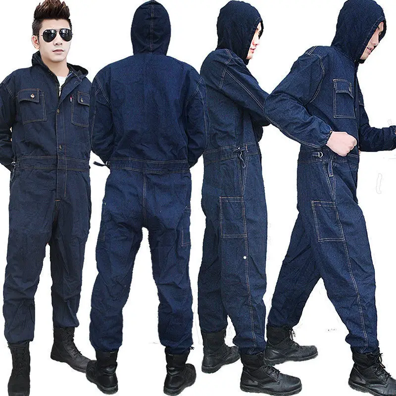 Denim CoverAll Electric Walding Suit Dune Insurance Clothes Auto opravár pracovný odev vysokokvalitné fit M-4xl