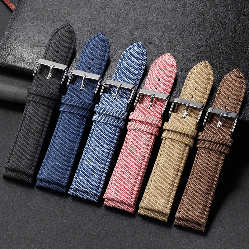 Denim vzor nylon watchband pre Casio Vintage Leather remienok 10 12 14 16 18 20 22mm hodinky kapela pre seiko mužov Dámske doplnky