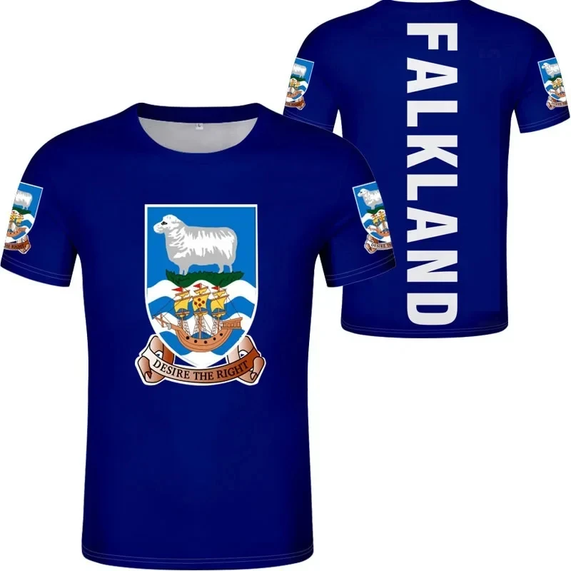 Denné príležitostné Falklandské ostrovy Malvinas Flag Grafické tričká pre mužov Nová móda o krk s krátkym rukávom tričko Unisex oblečenie
