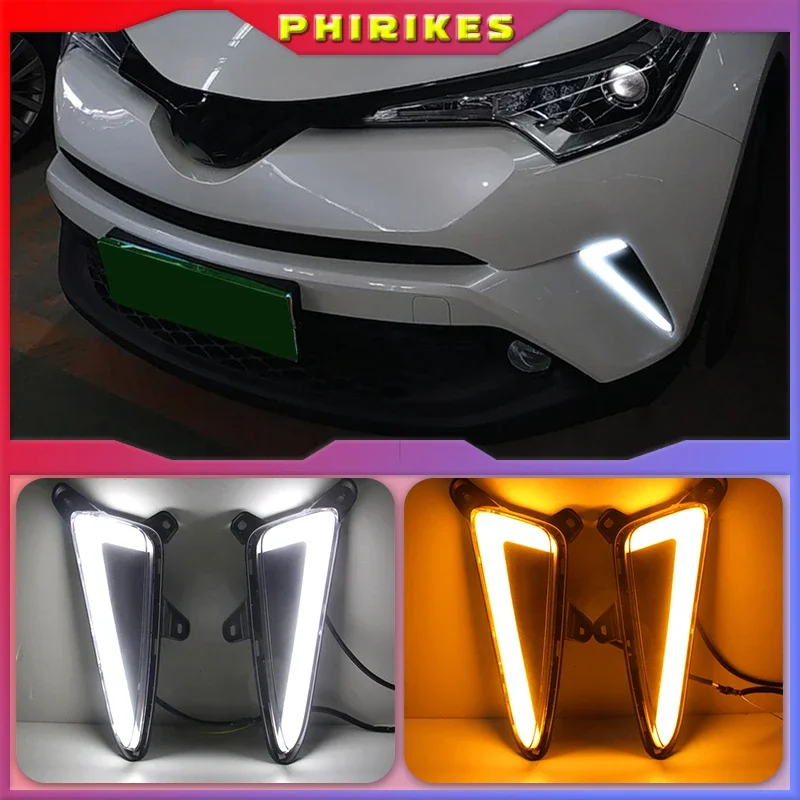 Denné svetlo LED pre Toyota C-HR CHR 2016 2017 2018 2019 Doplnky automobilov Vodotesné ABS 12V DRL FOG LAMP DECORÁCIA