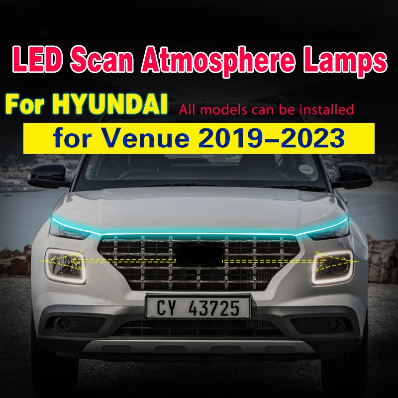 Denné svetlá automobilu DRL pre miesto konania Hyundai 2019-2023 Dynamické LED skenovanie Štartovací pásový pás Demonštrovanie atmosfér