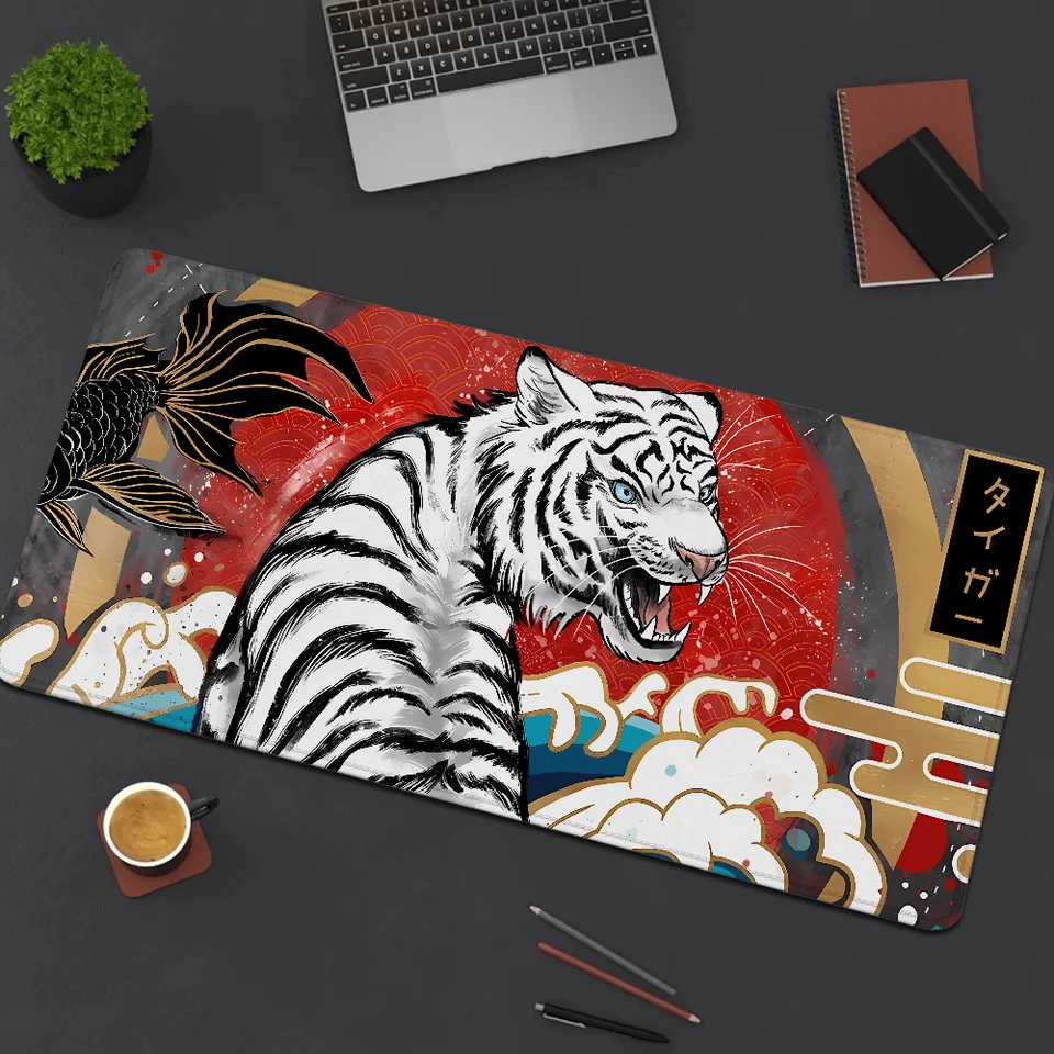 Desk Pad Tiger Waves XXL Mouse Pad Anime Kancelárie Príslušenstvo Gaming Mats Gamer Skrint PC Nastavenie príslušenstva príslušenstvo Mousepad Klávesnica