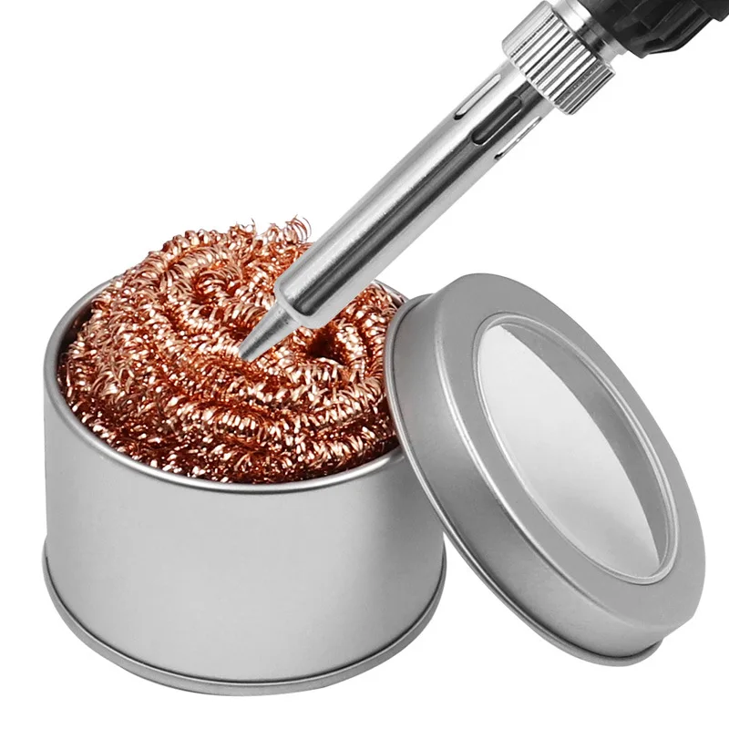 Desoldering čistiaca guľa spájka železa železná sieťová čistiaca dýza špička medený drôt čistiaceho loptičky kov Dross Dross Box Čistá guľa