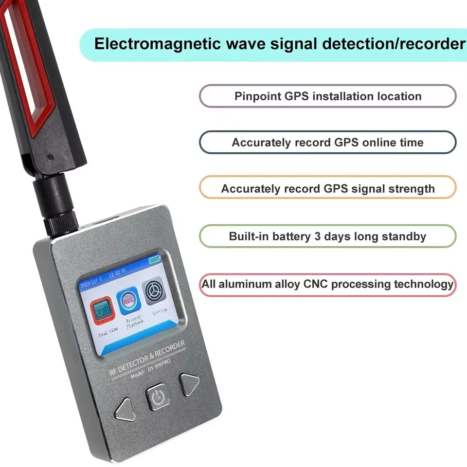 Detektor GPS Tracker môže lokalizovať skryté špionážne kamery vrátane mini GSM Wiretaps Sound Signal Spy Things Detector