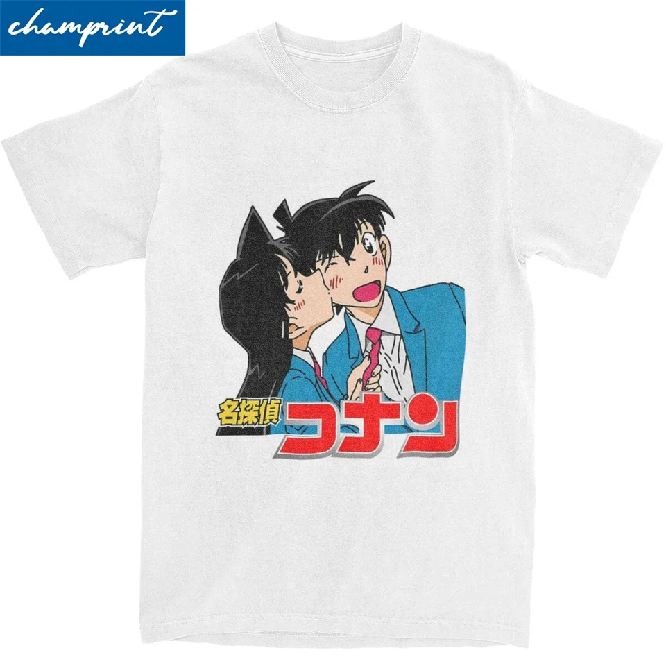 Detektív Conan Ran Kiss Shinichi Tričko Men muž Dámsky voľný čas 100% bavlnené odpaliská okrúhly krk s krátkym rukávom tričká plus veľkosť oblečenia