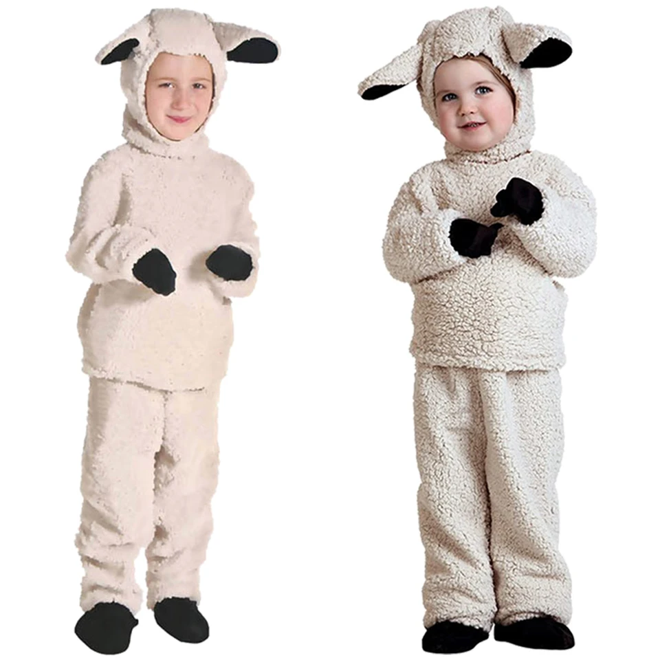 Deti babe slane jahňacie ovce Cosplay kostým zvieracie Masguise malé dievčatá chlapci oblečenie Halloween Party karnevalová rola