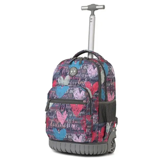 Deti cestujú valcujúcu batožinu batoh Trolley Bag School Rolling Batch School Bag na kolesách