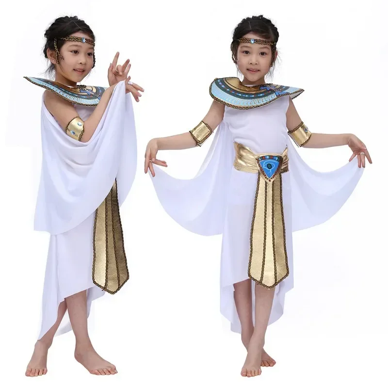 Deti chlapec dievča Staroveký Egypt Egyptský faraón princ princezná kostým deti cosplay oblečenie Grécko narodeniny Halloween