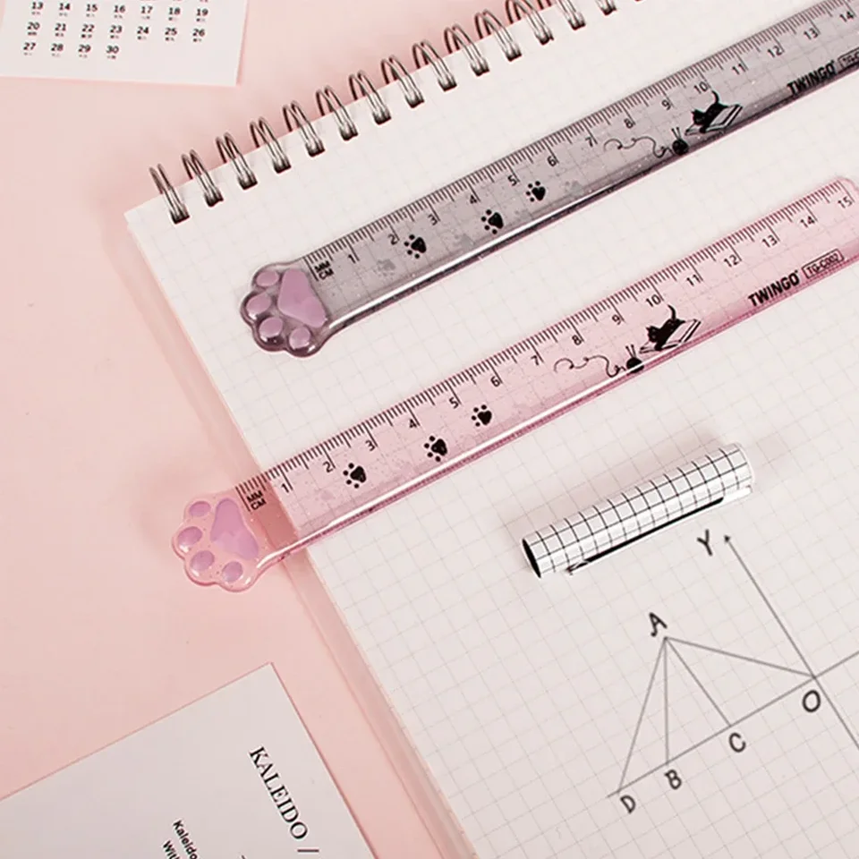 Deti deti roztomilý Kawaii Študovať čas priamy pravítko Multifunkčné DIY kreslenie vládcov pre deti Študenti kancelárske školy kancelárske potreby
