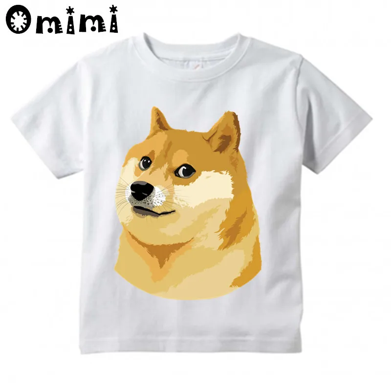 Deti DOGE DEUS GOD DOG/SHIBA INU Dizajn Tieúsky chlapci a dievčatá Skvelé príležitostné krátke rukávy Tops Detské vtipné tričko