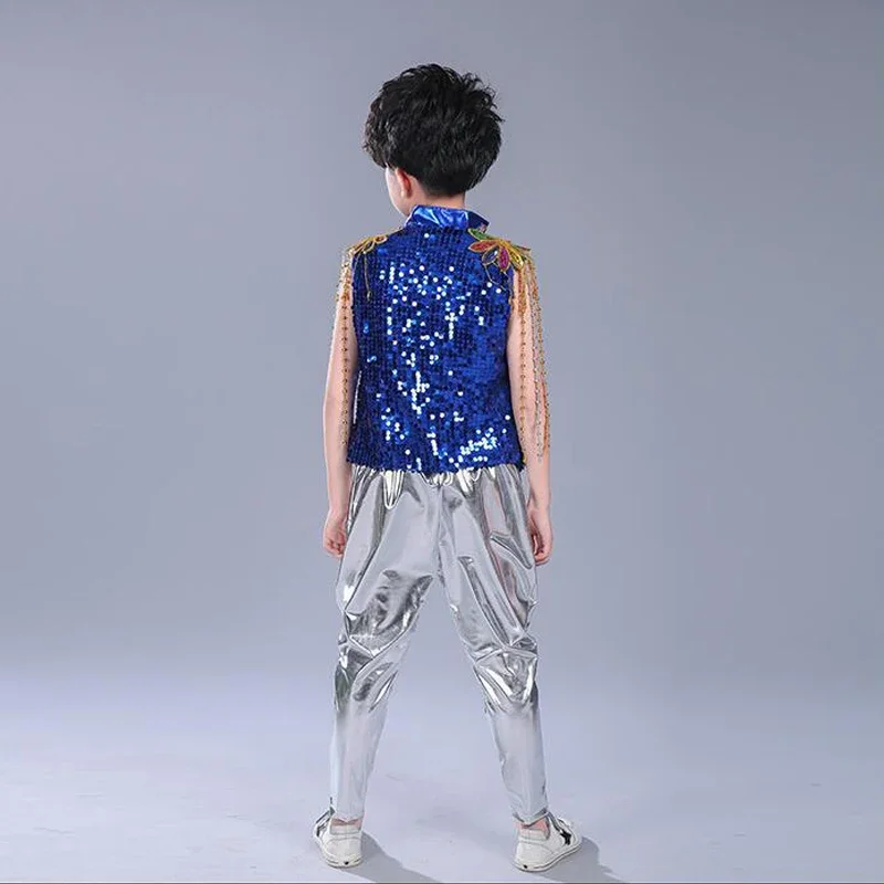 Deti Flifred Hip Hop Outfits Girls Jazz Tap Dancing Tops+Pohranky chlapec detská tanečná pódium Wearing Party Party Dancewear kostýmy