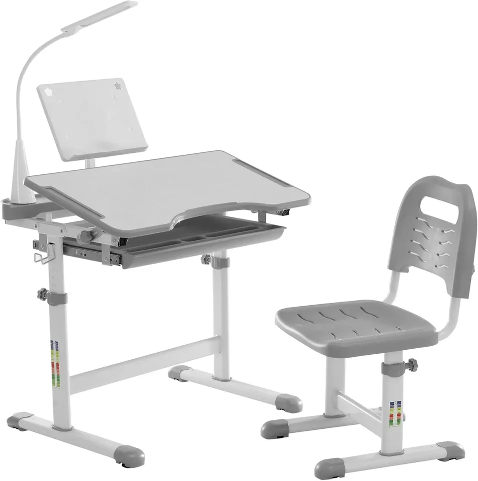 Deti Funkčný stôl a stoličky, ergonomická výška nastaviteľná detská školská študijná stola s náklonom stolného počítača