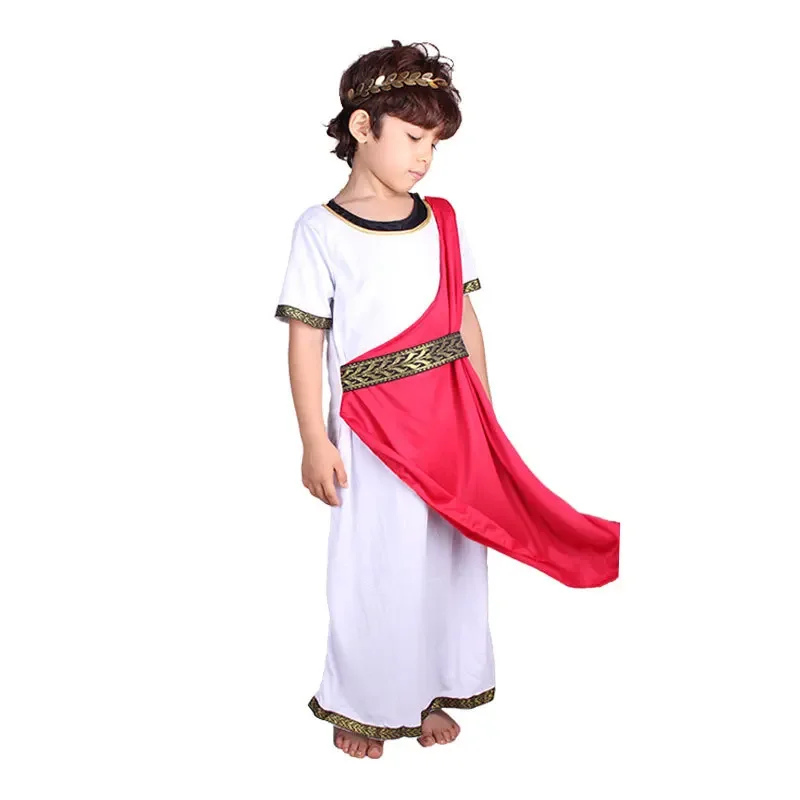 Deti grécka bohyňa rímsky princ Caesar Cosplay Fancy Party Halloween Party Athena Boys kostým NX2595
