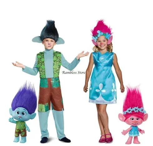 Deti Halloween Cosplay šaty pre dievčatá trolls bobbi Frank Cosplay kostýmy KAŽDÉ KARNIVAL PARTY COSPLAY