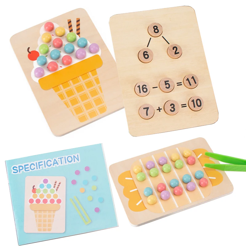 Deti klip korálky farbami triedenia hry Montessori Výučbový nástroj matematika sčítanie odčítania vzdelávacích hračiek pre detský darček