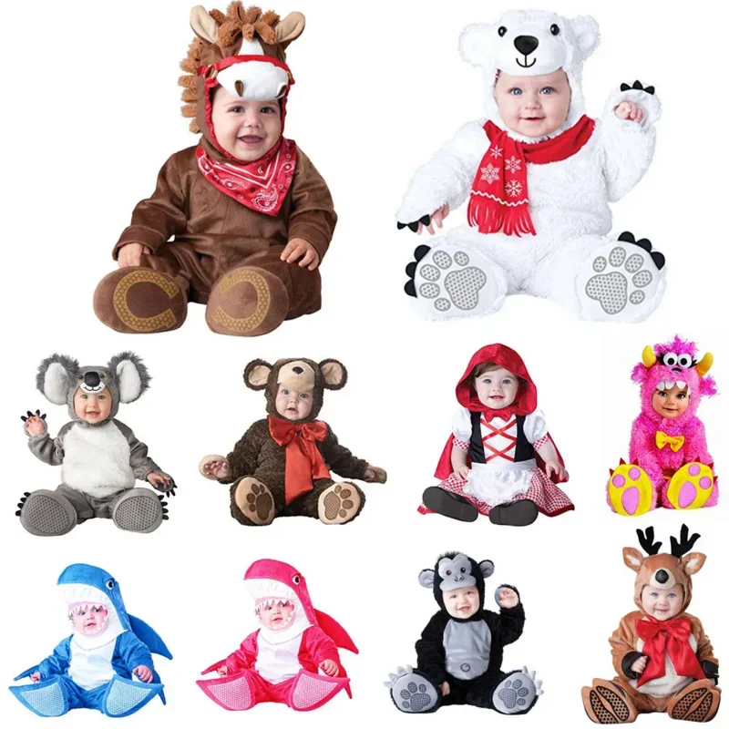 Deti krásne zviera Halloween outfit Dojčenské dievčatá Dievčatá Dievčatá detské šaty Cosplay Horse Shark Bear Giraffe Spider Kostým batoľa