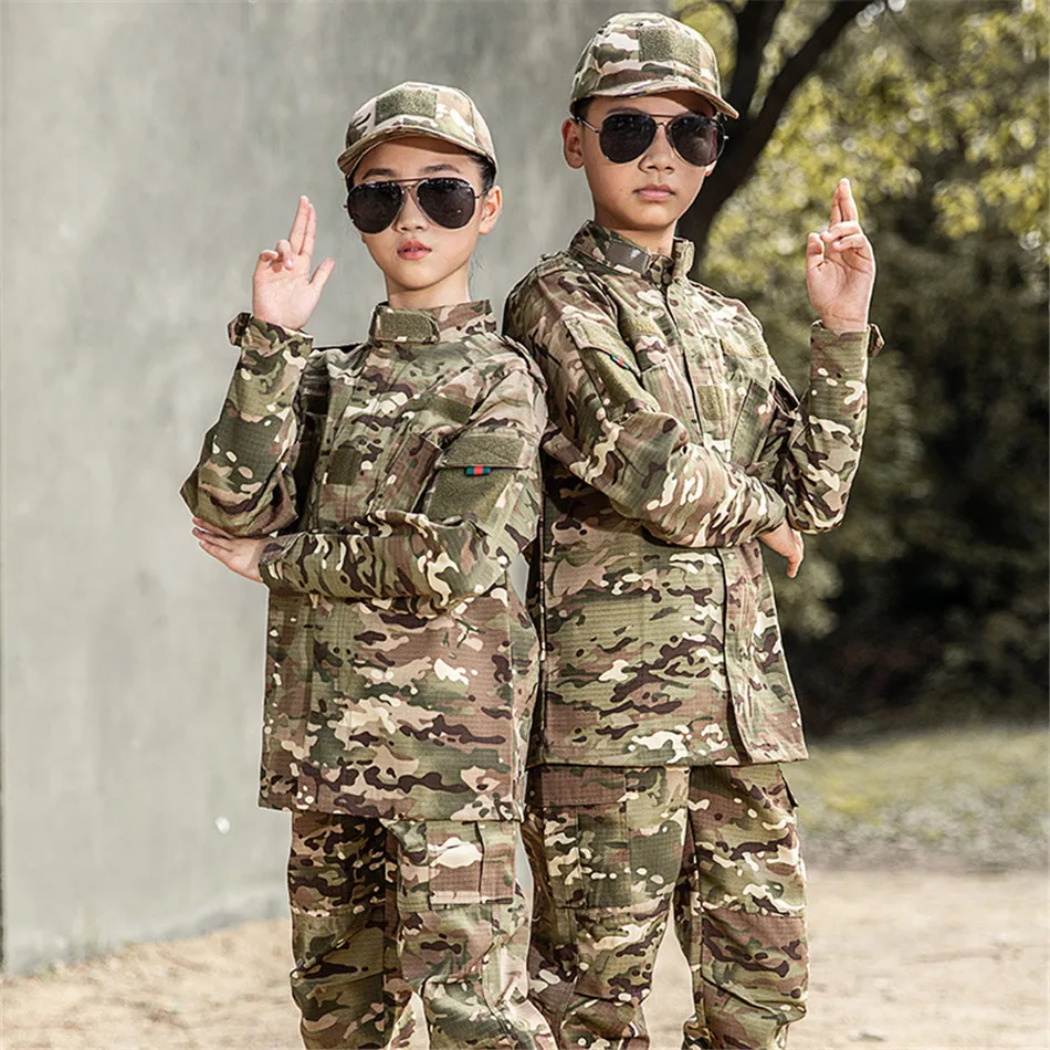 Deti maskovanie priedušného vojenského uniformného obleku US CP Outdoor Outsistant odolné voči multi vrecku CS Training Clothing Špeciálny kostým