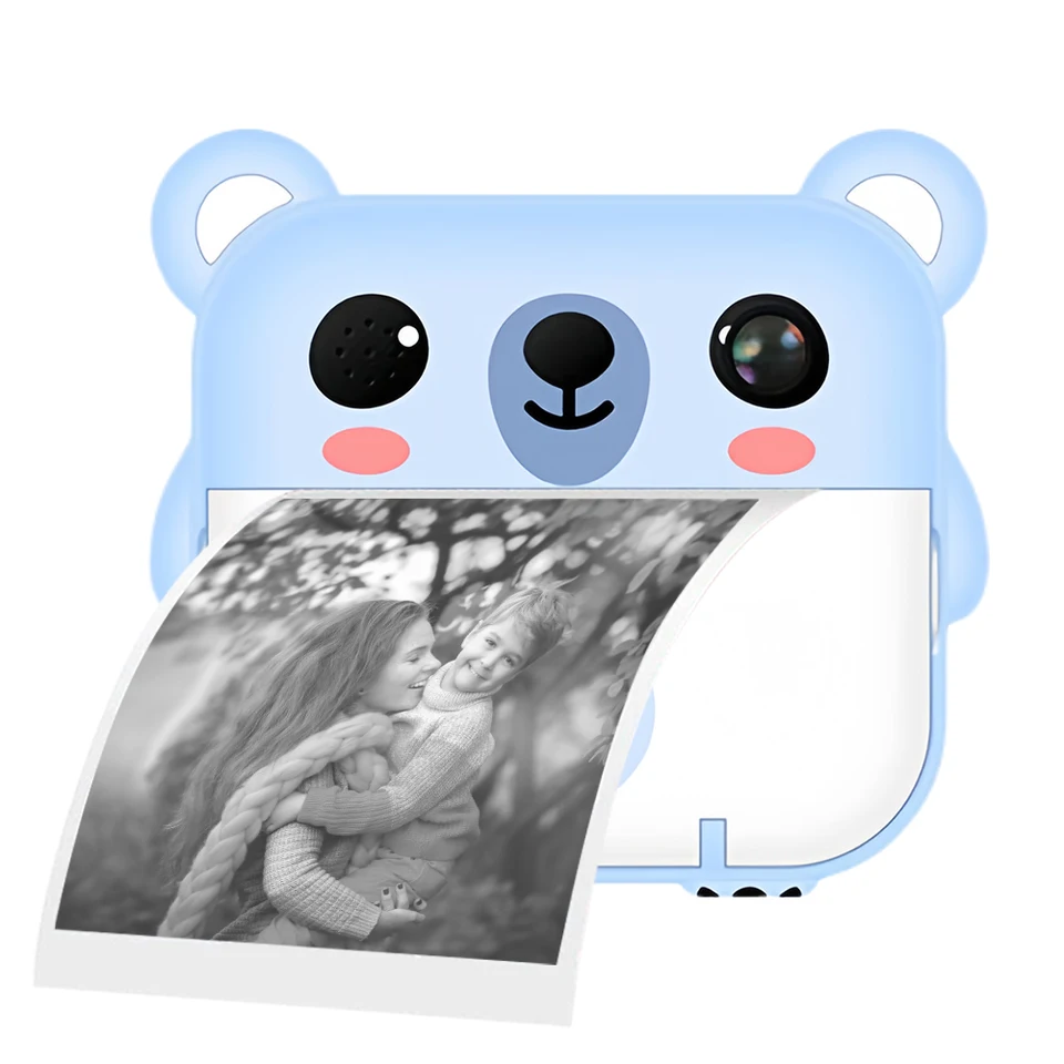 Deti okamžitý tlačový fotoaparát 2,4 palca IPS obrazovky Thermal Printing Camera Digitálna fotografická kamera Toy Selfie Vzdelávacie hračky