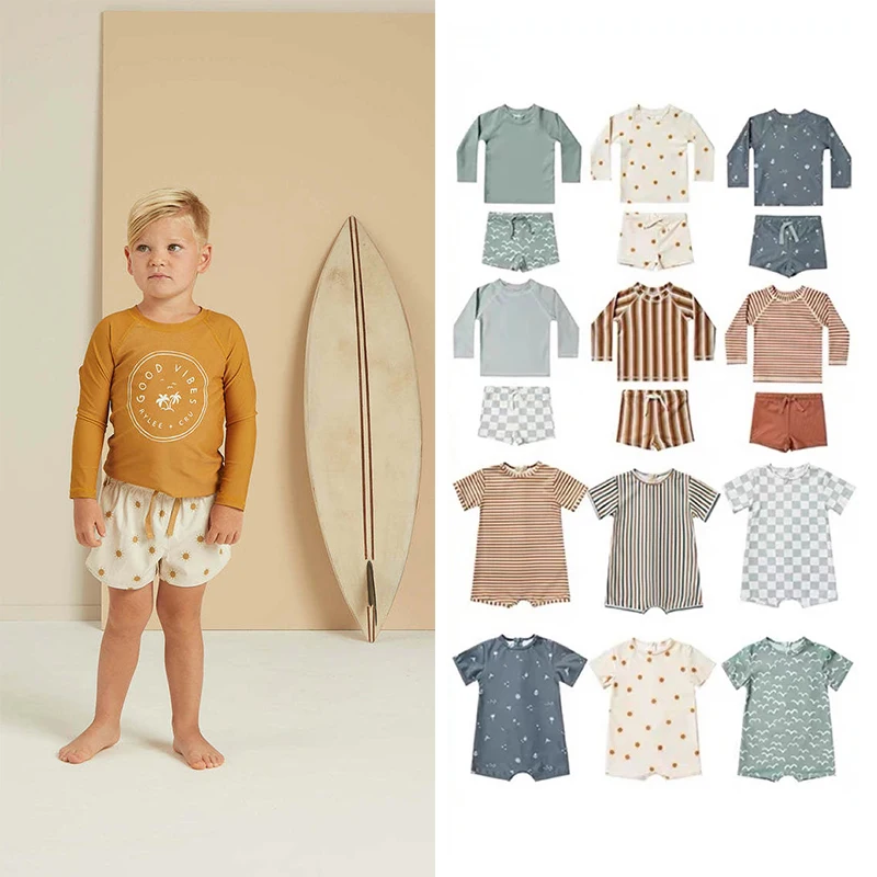 Deti plaviek oblečenie letna rc značka RC BAYBY DIEVČA Dievčatá Plavky TOPS + TRUNKS 2 PCS Dojčenské plážové nosenie pre batoľatá set