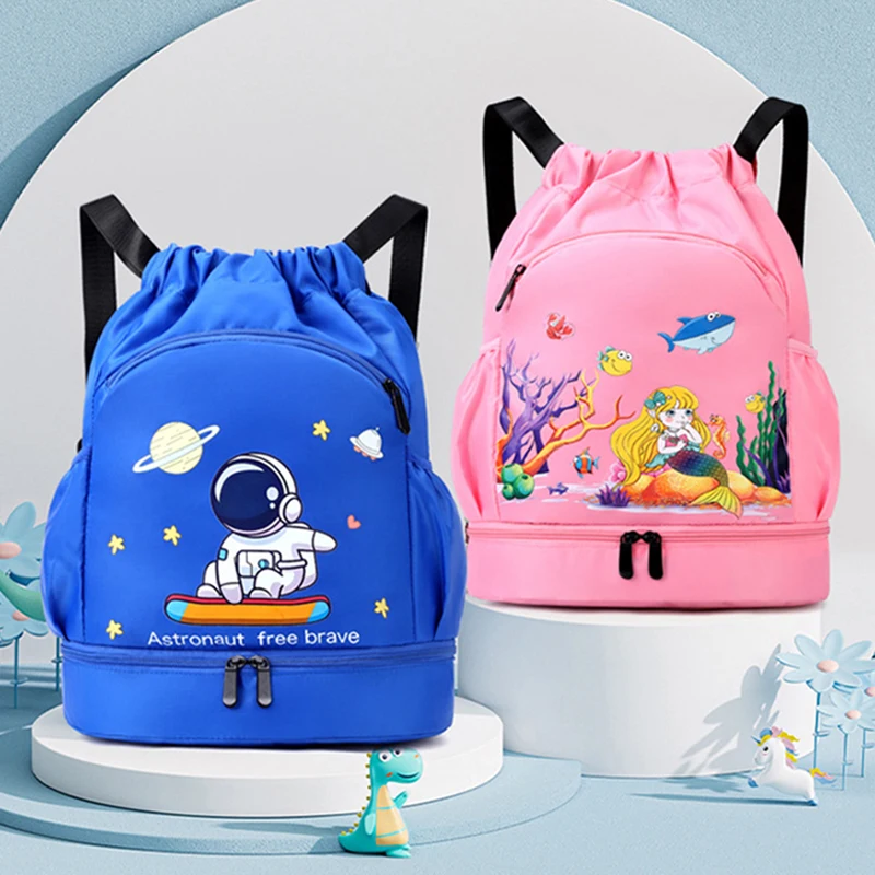 Deti plávať batoh deti suché mokré športové posilňovňa fitnes tašku Vodotesné plážové rameno raksalk cartoon cestovné duffel balenie