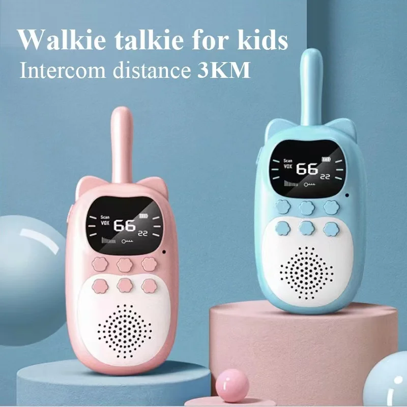 Deti Walkie Talkie 2ks Elektronické hračky deti Spy Gadgets Baby Radio Phone 3 km Range Range vianočné narodeniny darček pre chlapcov dievčatá