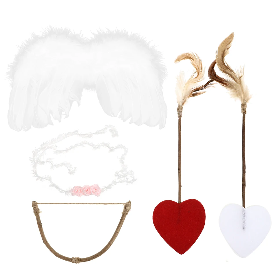 Detská cupid cosplay photo prop dojčenská čelenka anjelské krídlo šípka šípka