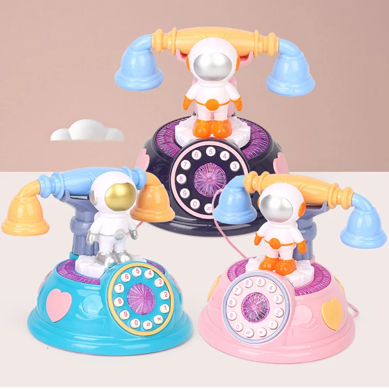 Detská elektrická karikatúra astronaut Fun Play House Hračky skorého učenia Puzzle Telefón Príbeh Simulácia telefónnych hračiek